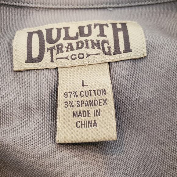 Duluth Mens Heavyweight Button-Down Long-Sleeved Shirt Gray/Taupe Size L - Picture 8 of 9